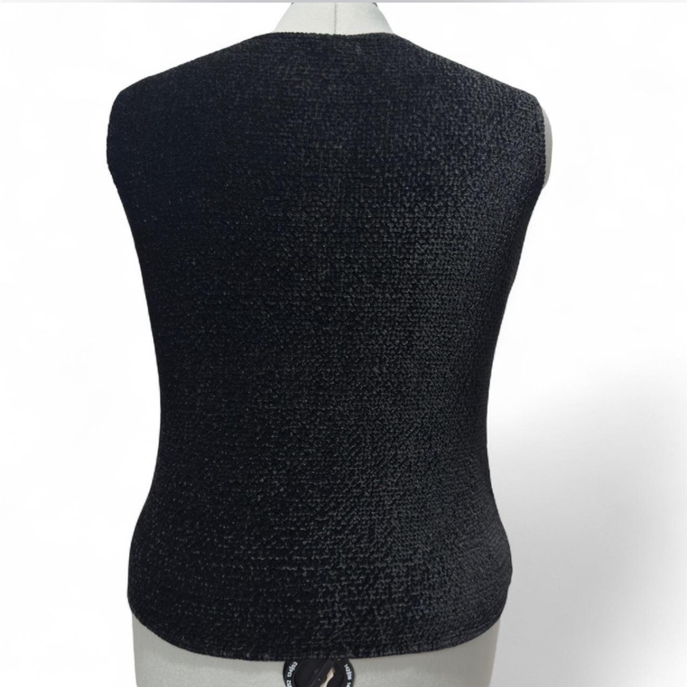 Y2K Crinkle Tank Velvet Feel Black Textured Top, Plus Size Grunge Whimsygoth - Picture 5 of 8